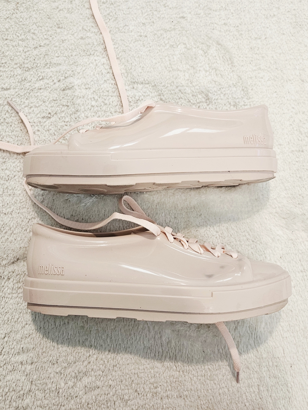 Melissa Rubber Pink Sneakers Size 8 Preppy Feminine Summer Y2K Coquette Girl - Picture 2 of 11